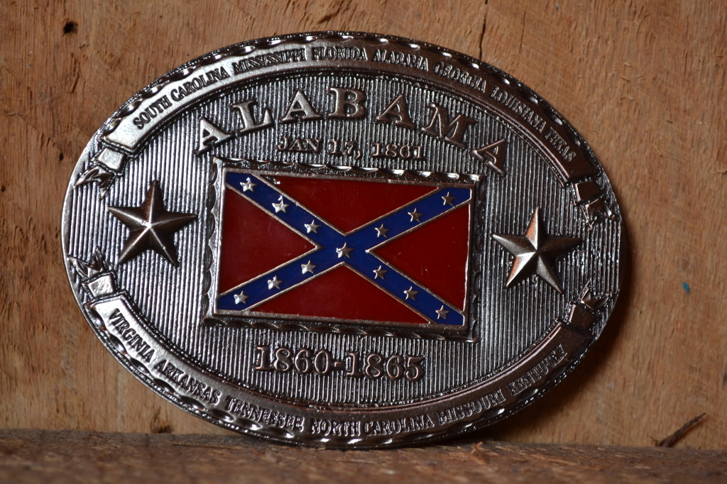 Alabama Confederate Belt Buckle Rebel Flag.