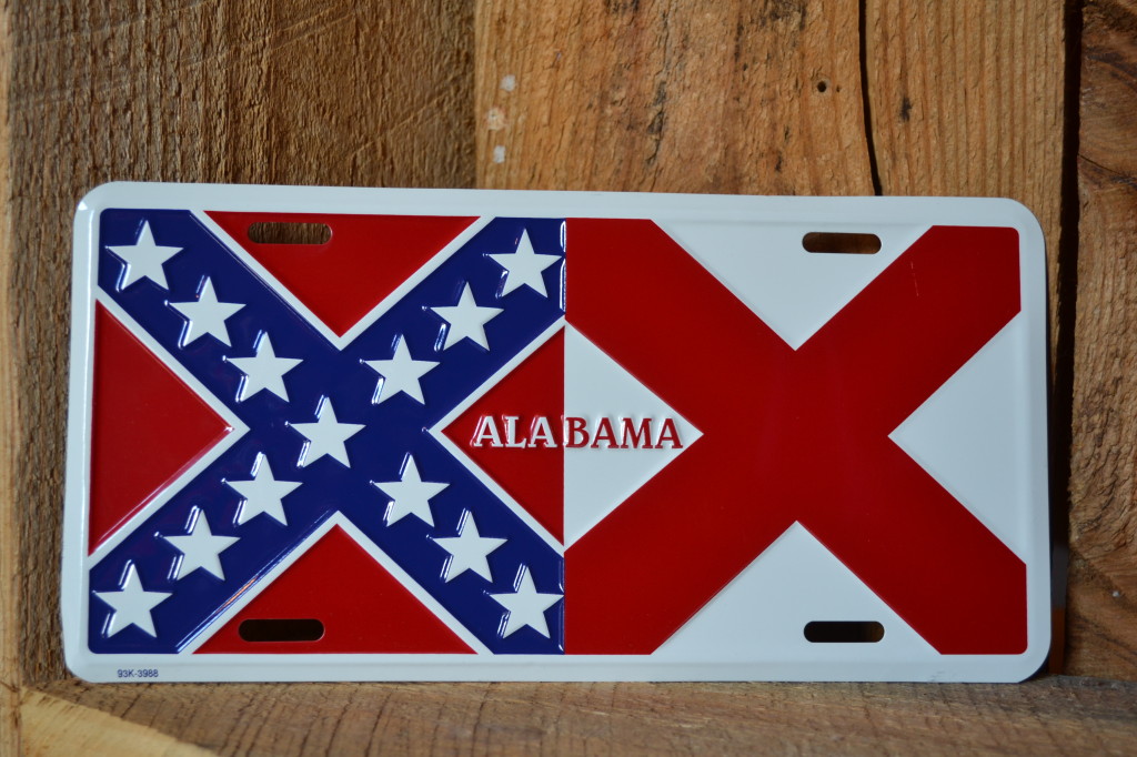 Alabama Rebel Flag License Tag