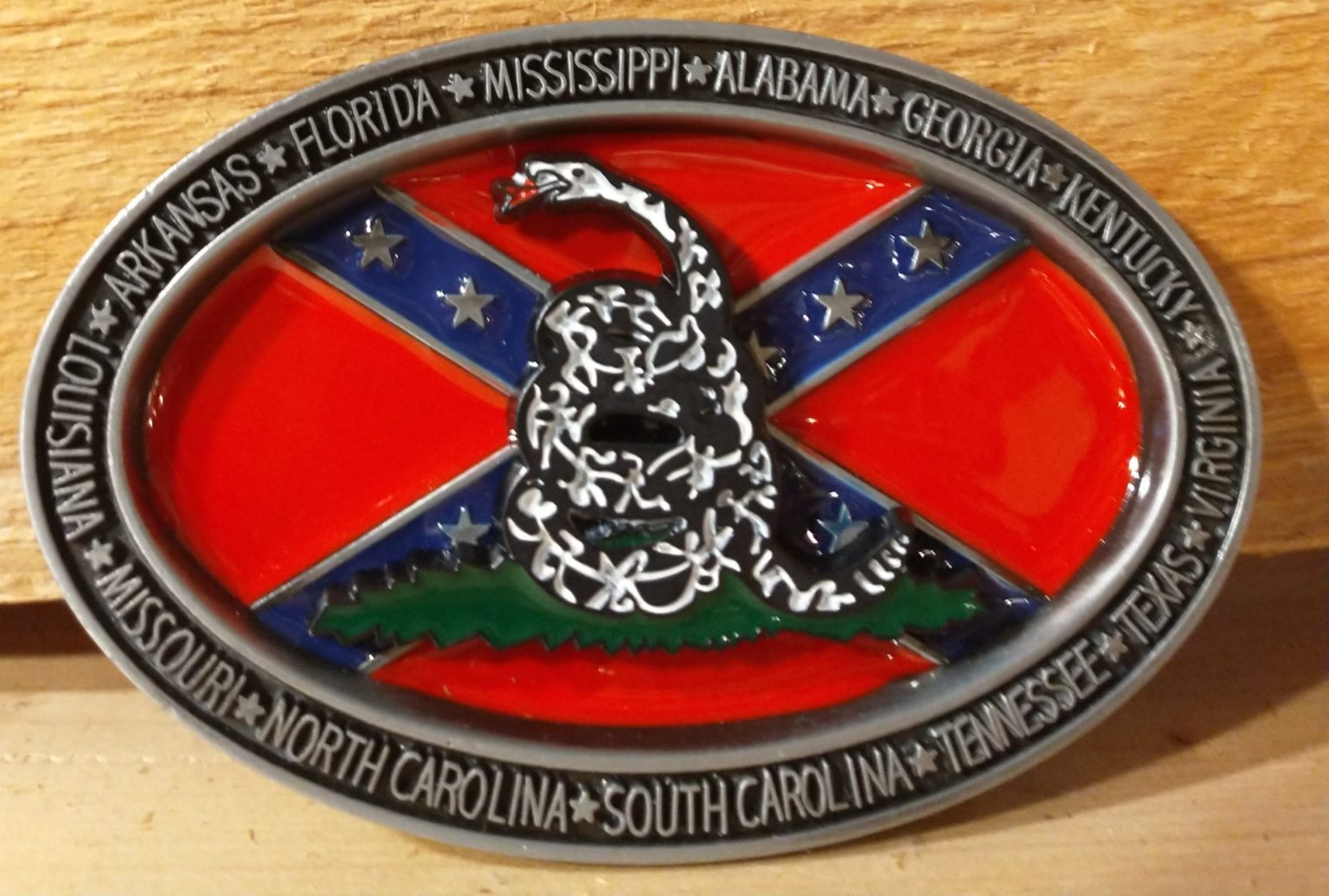 Confederate Battle Flag Belt Buckle | Rebel Gadsden Belt Buckle